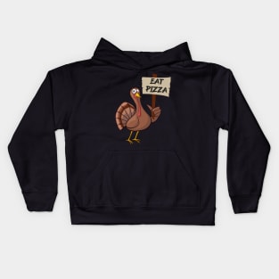 Thanksgiving Turkey Eat Pizza Kids Hoodie